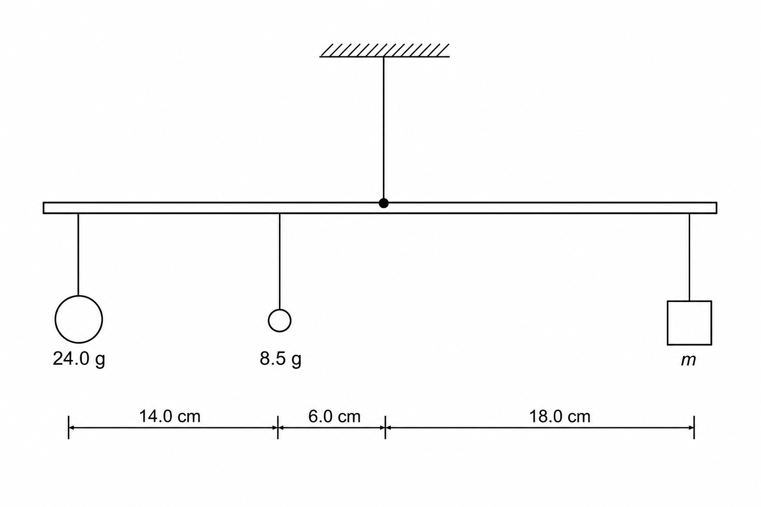 Suspended kinetic balance system with three masses