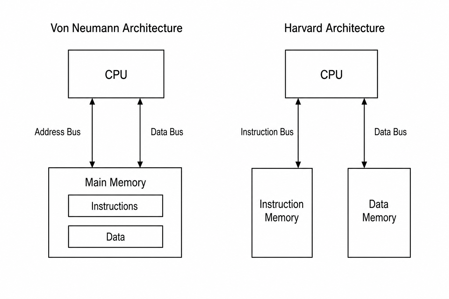 Von Neumann vs Harvard Architecture Comparison