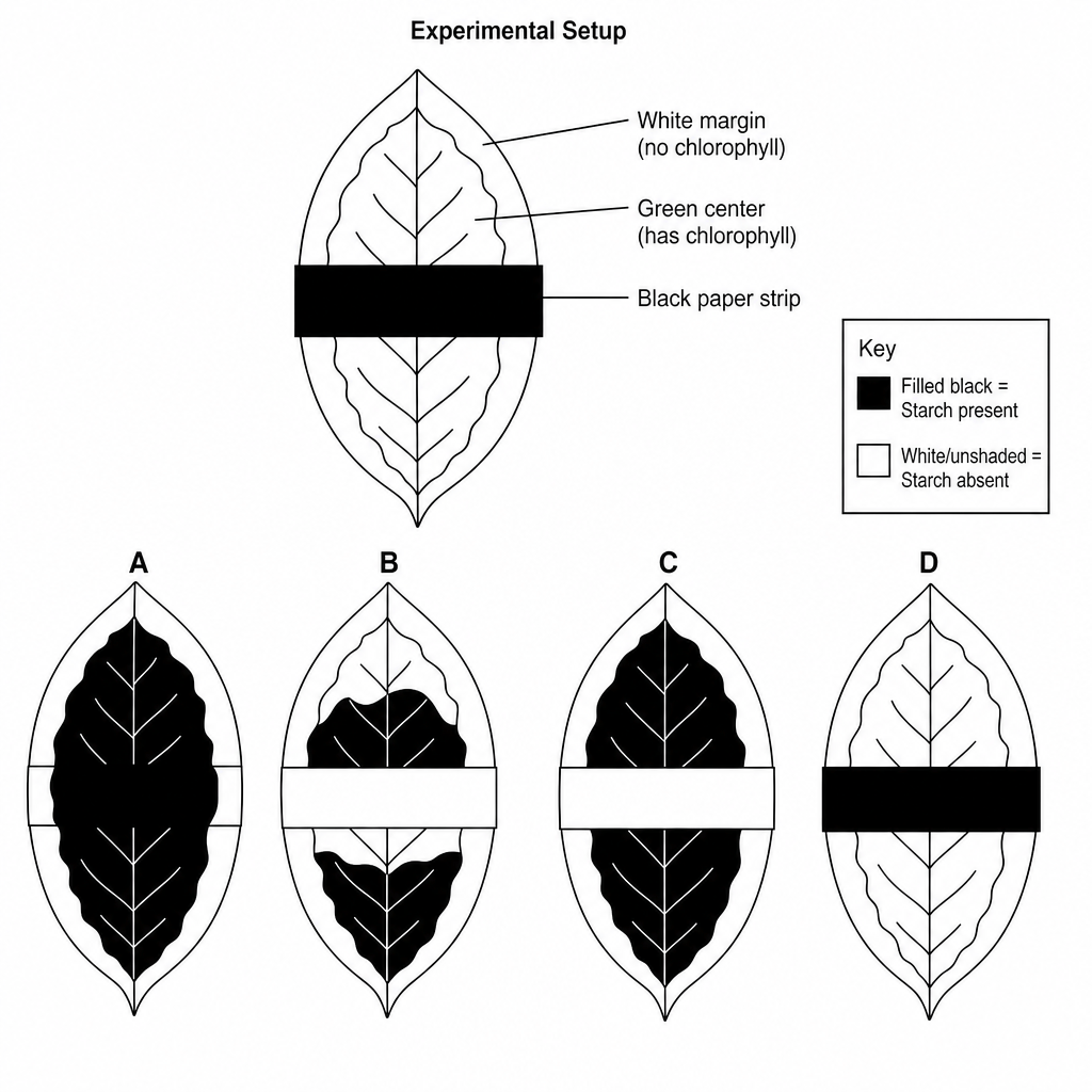 Photosynthesis Starch Test on Variegated Leaf