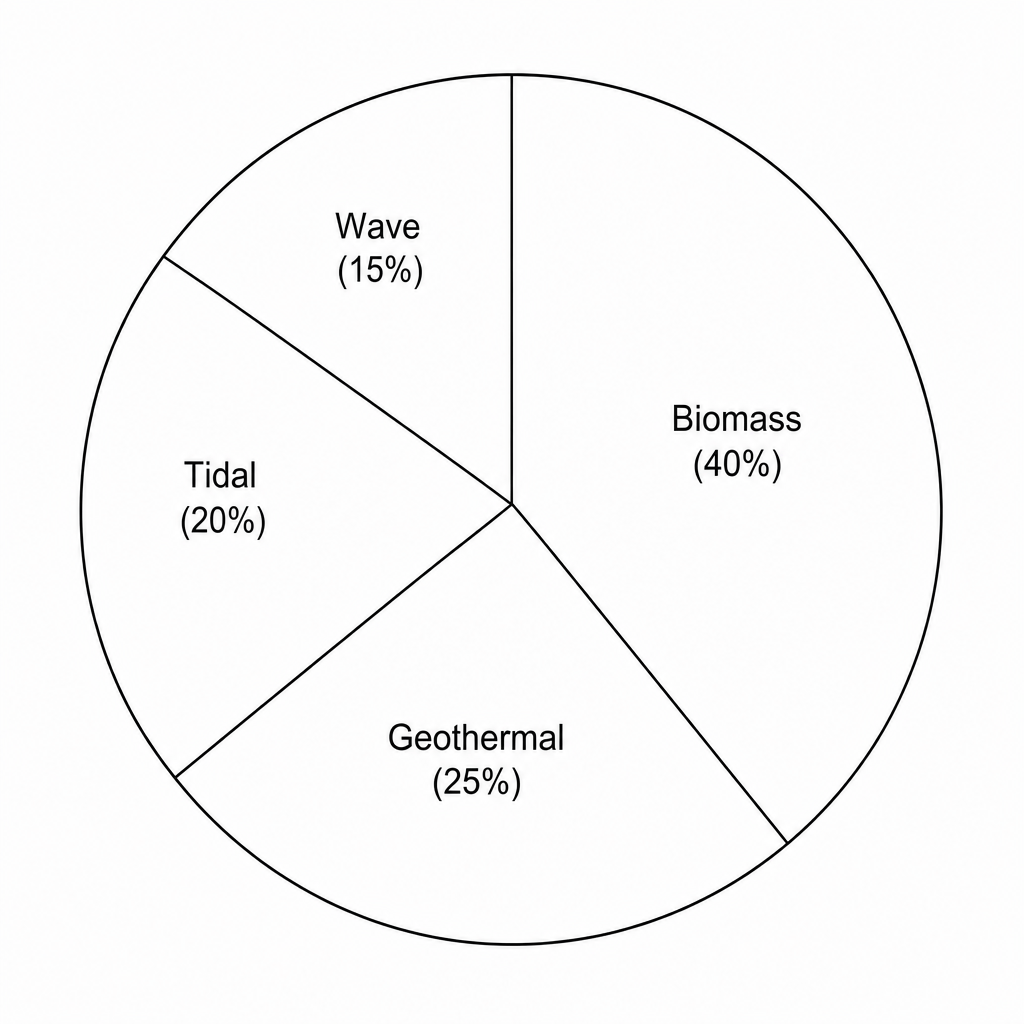 Pie chart showing renewable energy generation by resource in a municipal microgrid.