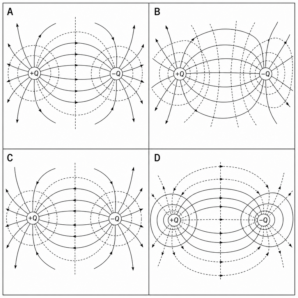 Electric field and equipotential patterns
