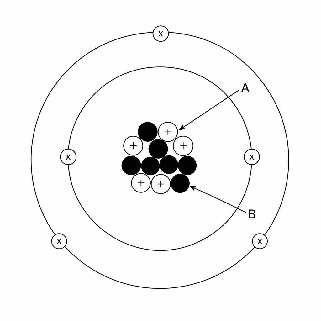 An atomic diagram of element X.