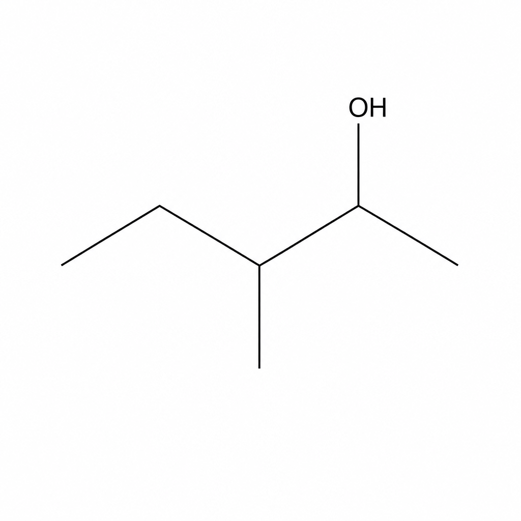 Skeletal structure of alcohol A: A five-carbon chain (pentan-2-ol) with a methyl group.