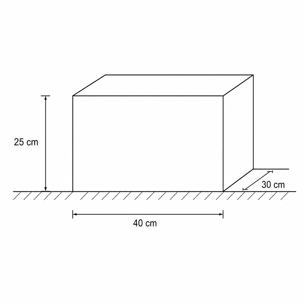A rectangular concrete anchor block resting on the floor.