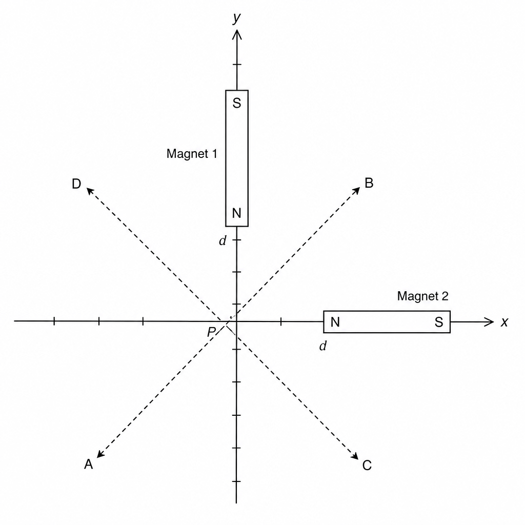 Bar magnets on coordinate axes
