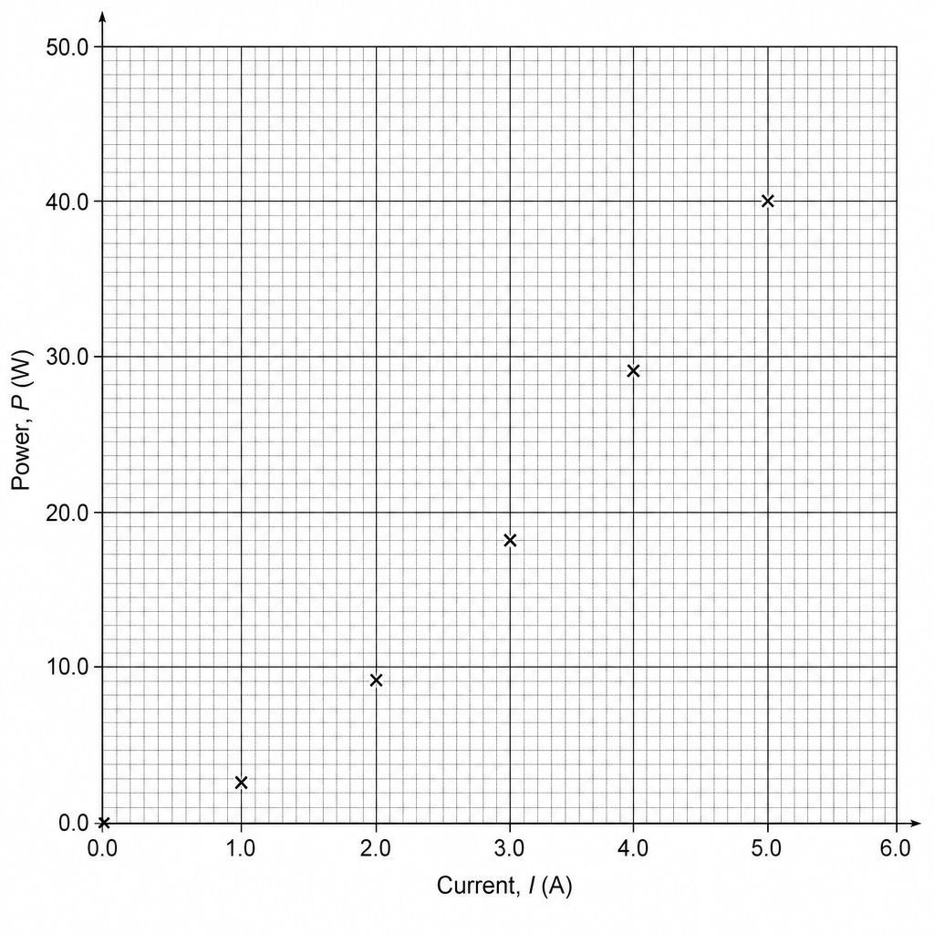 Graph showing Power vs. Current
