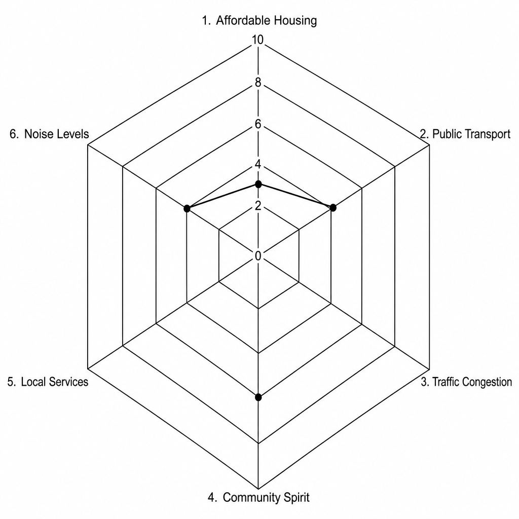 Figure 5: Radial diagram for rural community impact survey