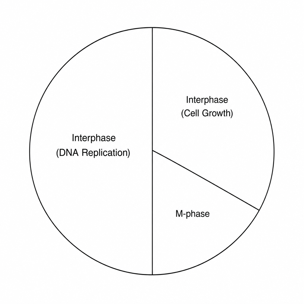 A pie chart representing a cell cycle.