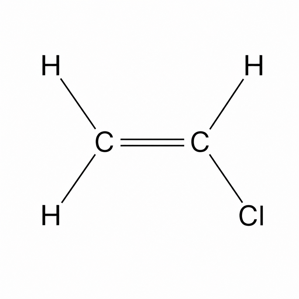 Structure of a chloroethene molecule.