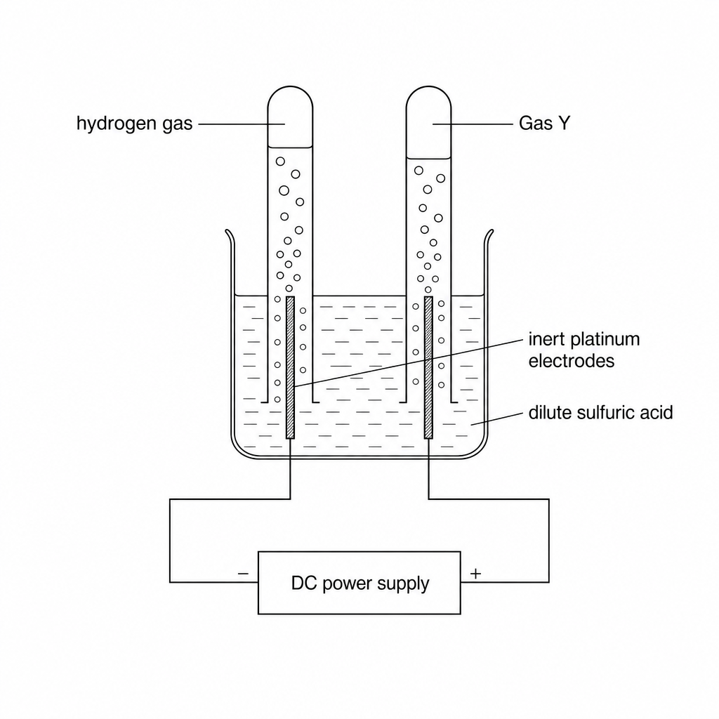 Electrolysis of dilute sulfuric acid