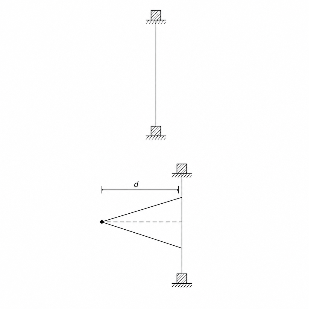 A schematic diagram of a catapult.