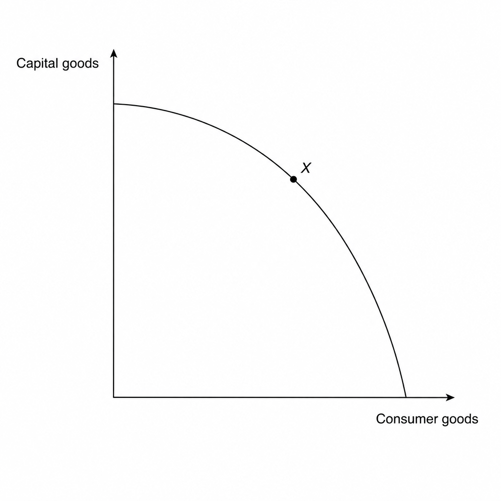 Production possibility frontier (PPF) diagram