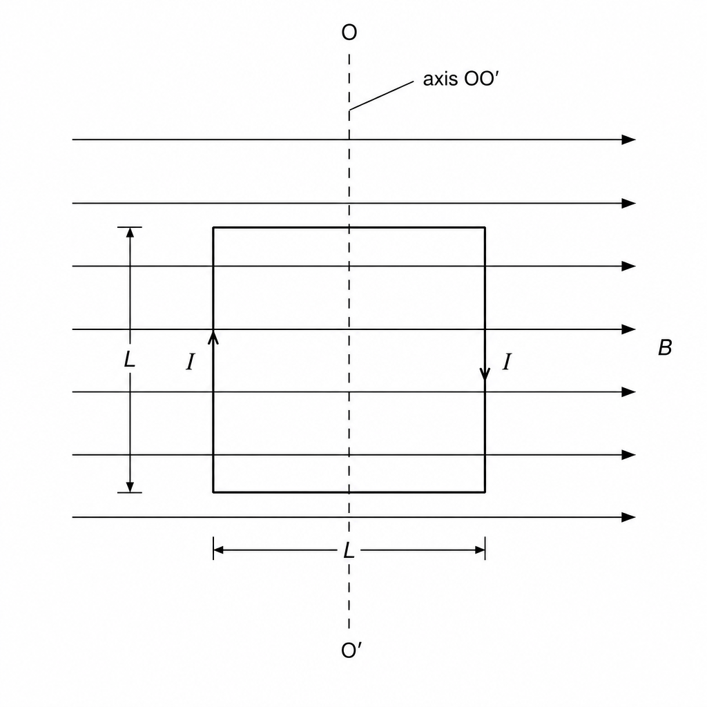 Square coil in a magnetic field