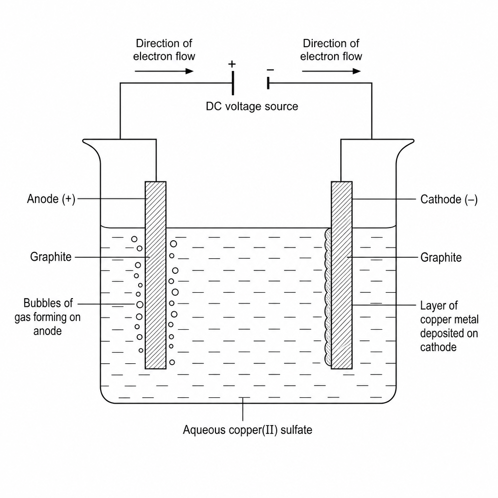Electrolysis of aqueous copper(II) sulfate