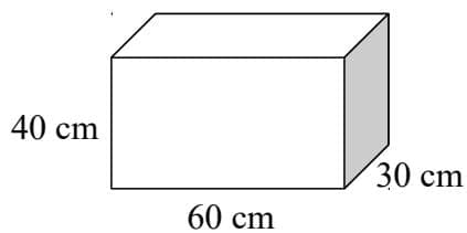 A 3D line drawing of a cuboid representing a box.