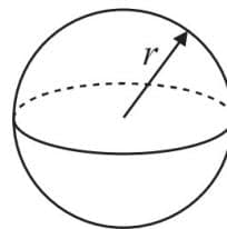 Diagram of a sphere with radius r.