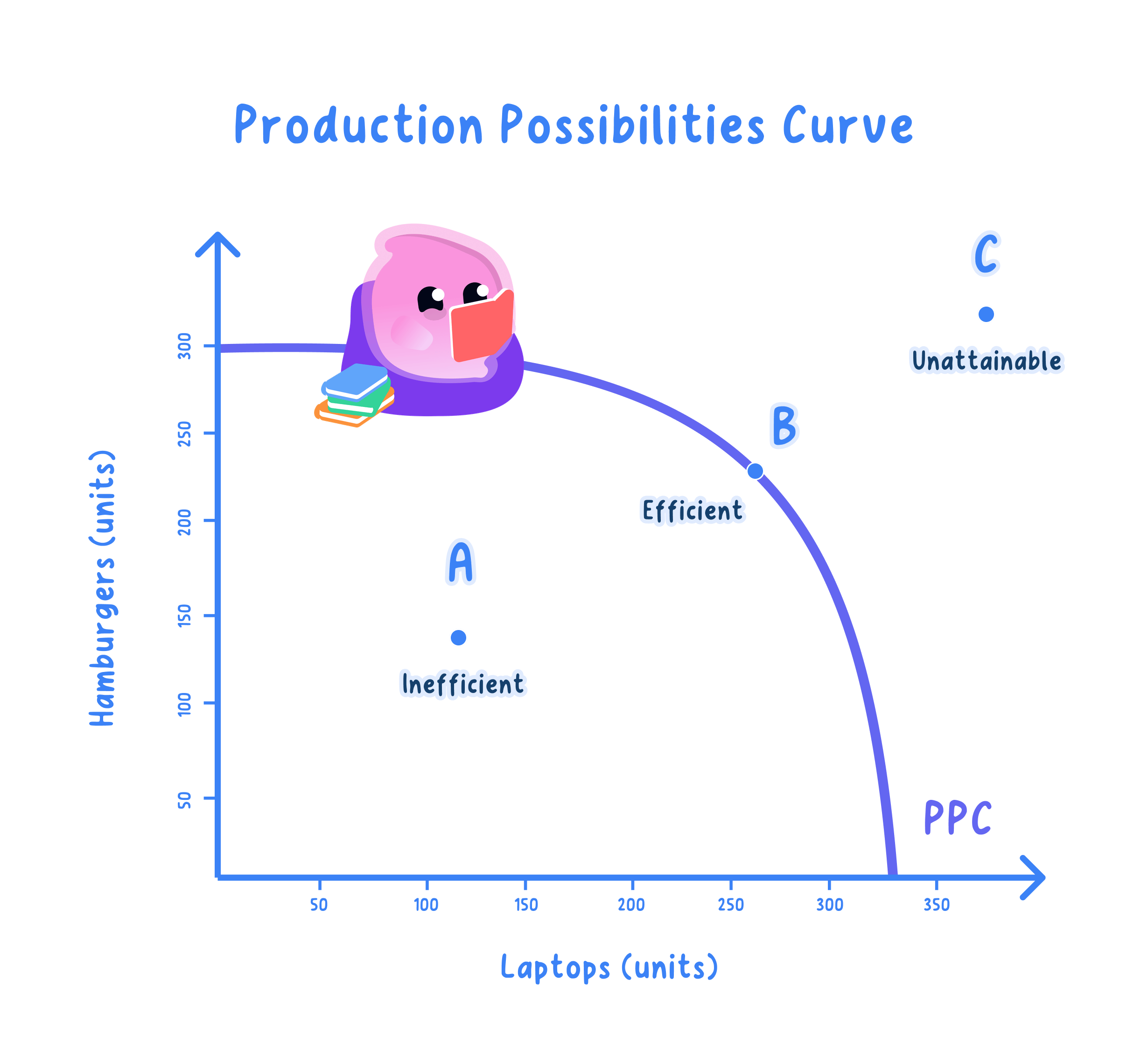 Nature and meaning of a production possibility curve (PPC)
