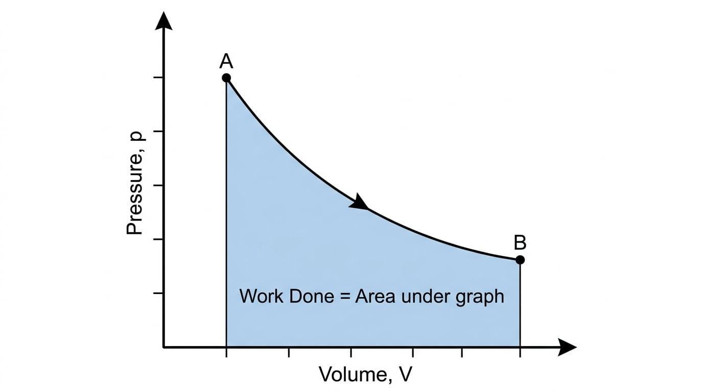 p-V diagram showing area under curve