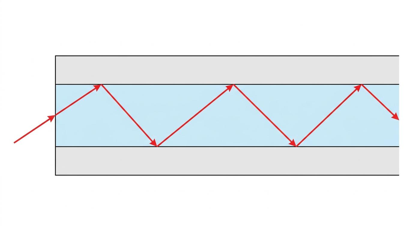 TIR in an optical fibre