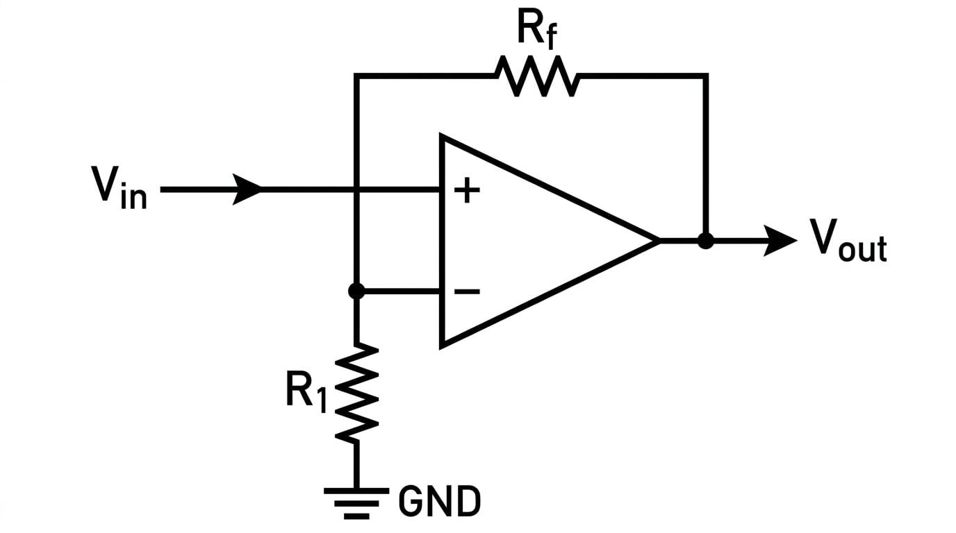 Non-inverting amplifier circuit diagram