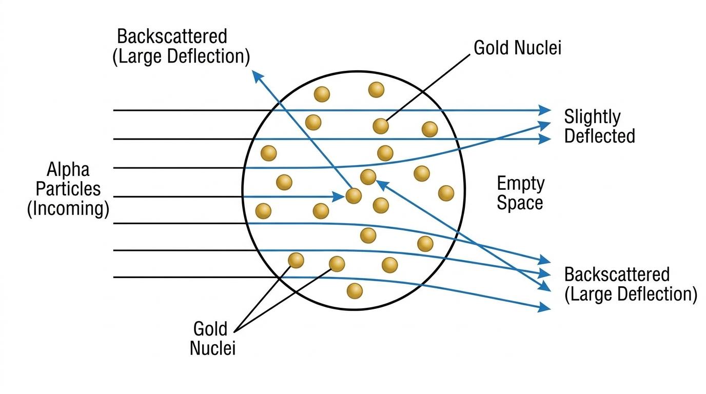 Rutherford alpha scattering paths
