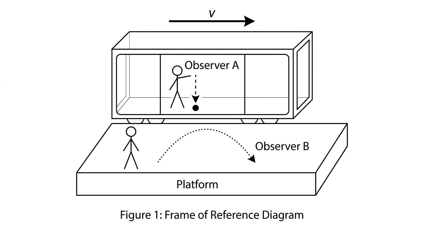 Observer on a platform watching a moving train