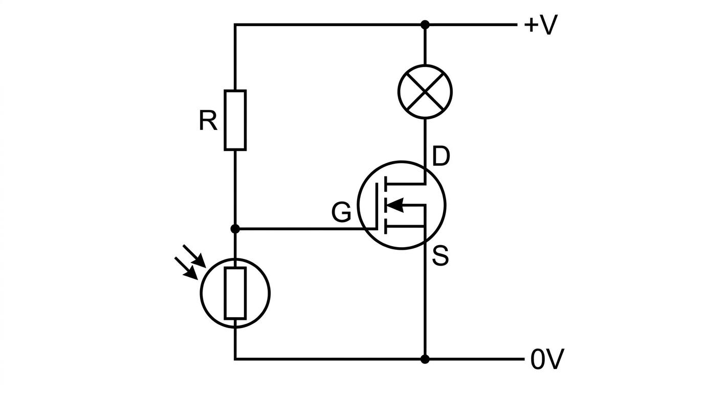 A simple circuit diagram showing a MOSFET used as a switch