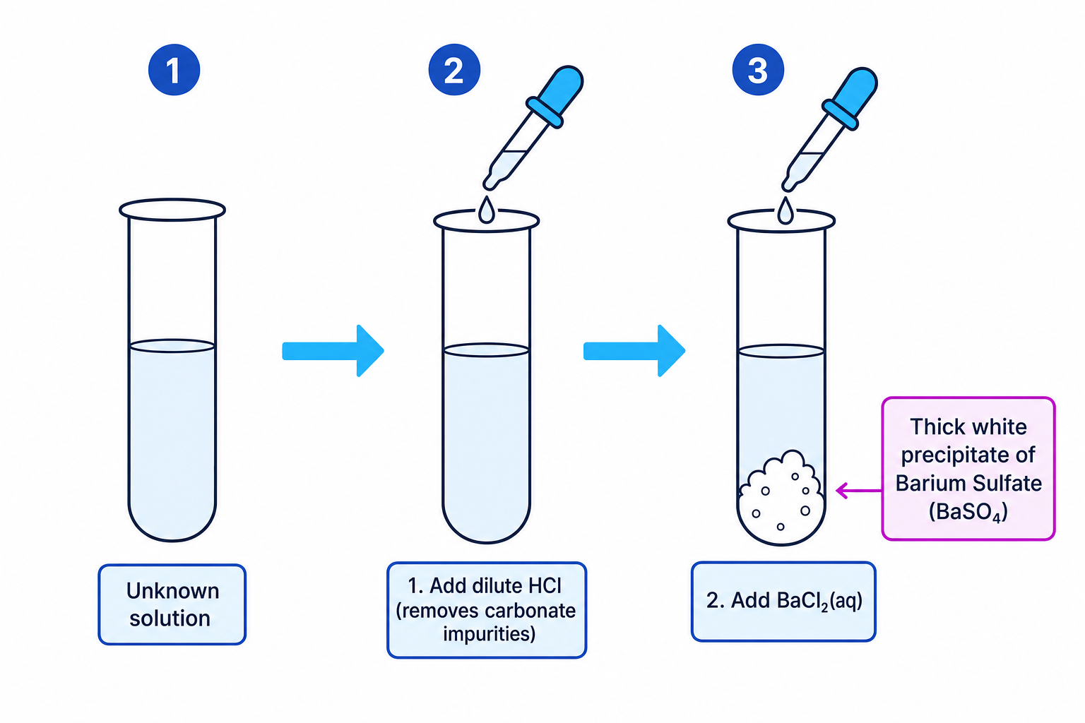 The chemical test for sulfate ions using Barium Chloride