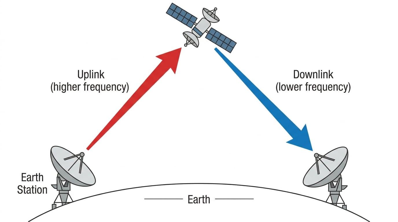 Diagram of satellite communication