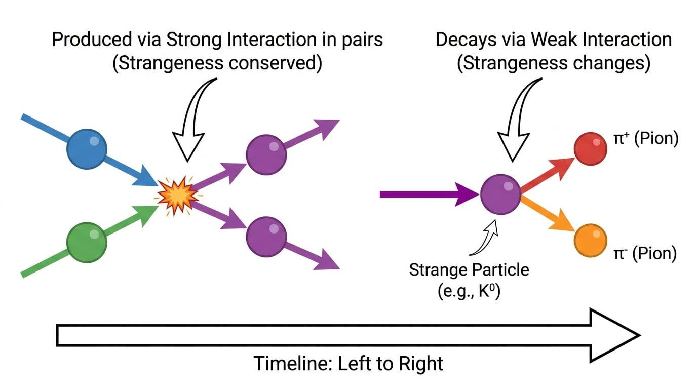 Life cycle of a strange particle