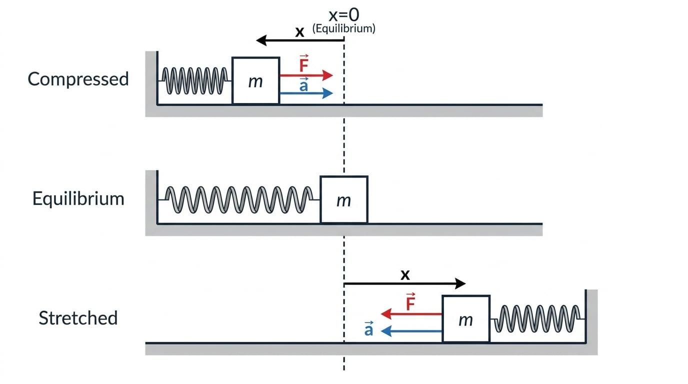 Mass-spring SHM diagram