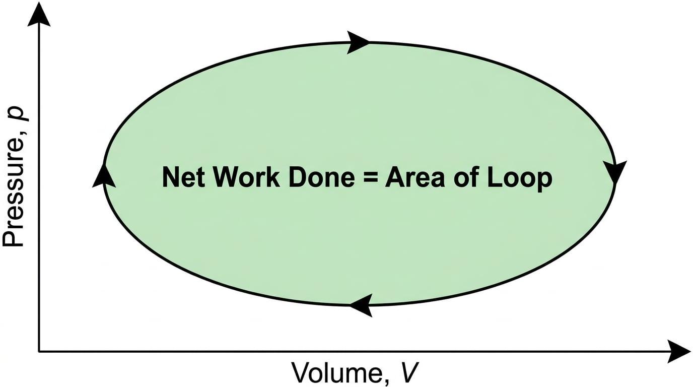 p-V diagram for a cyclic process