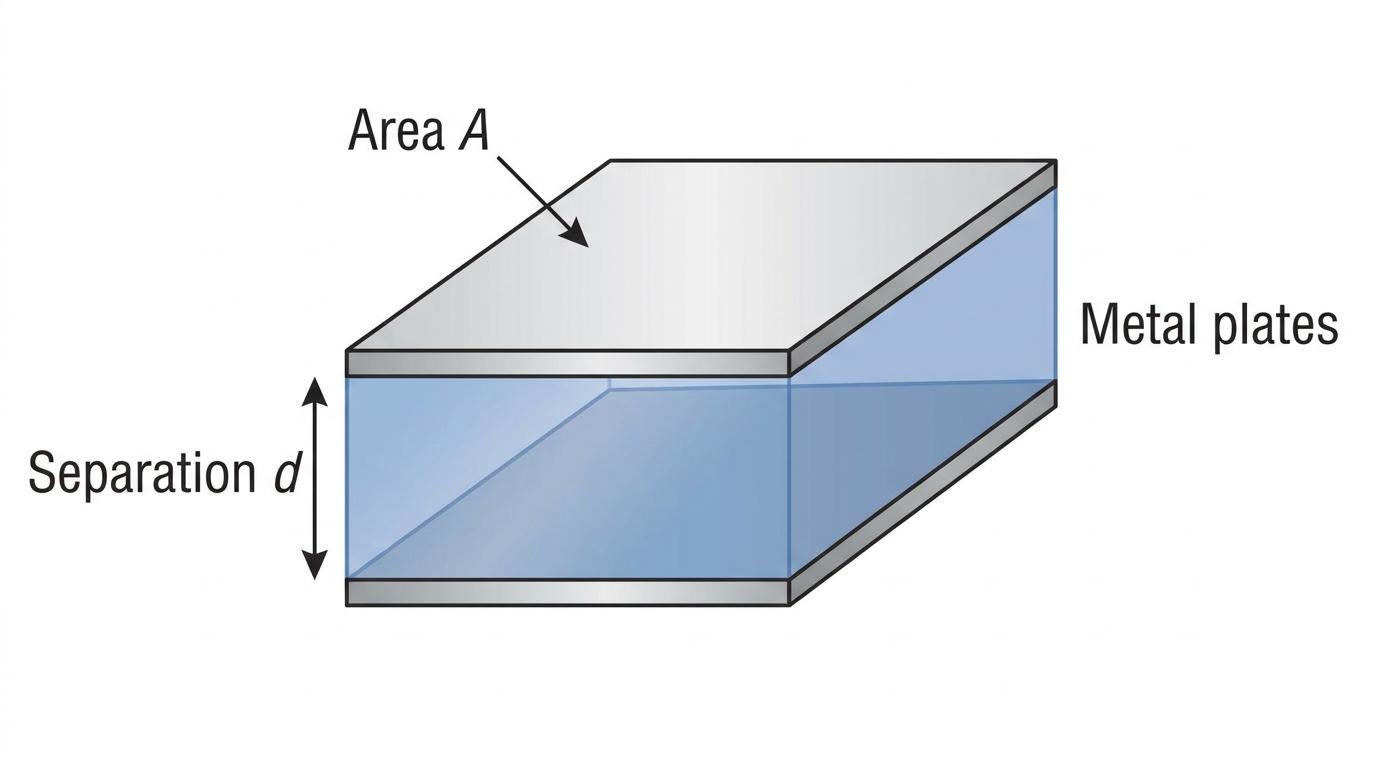 Diagram of a parallel plate capacitor
