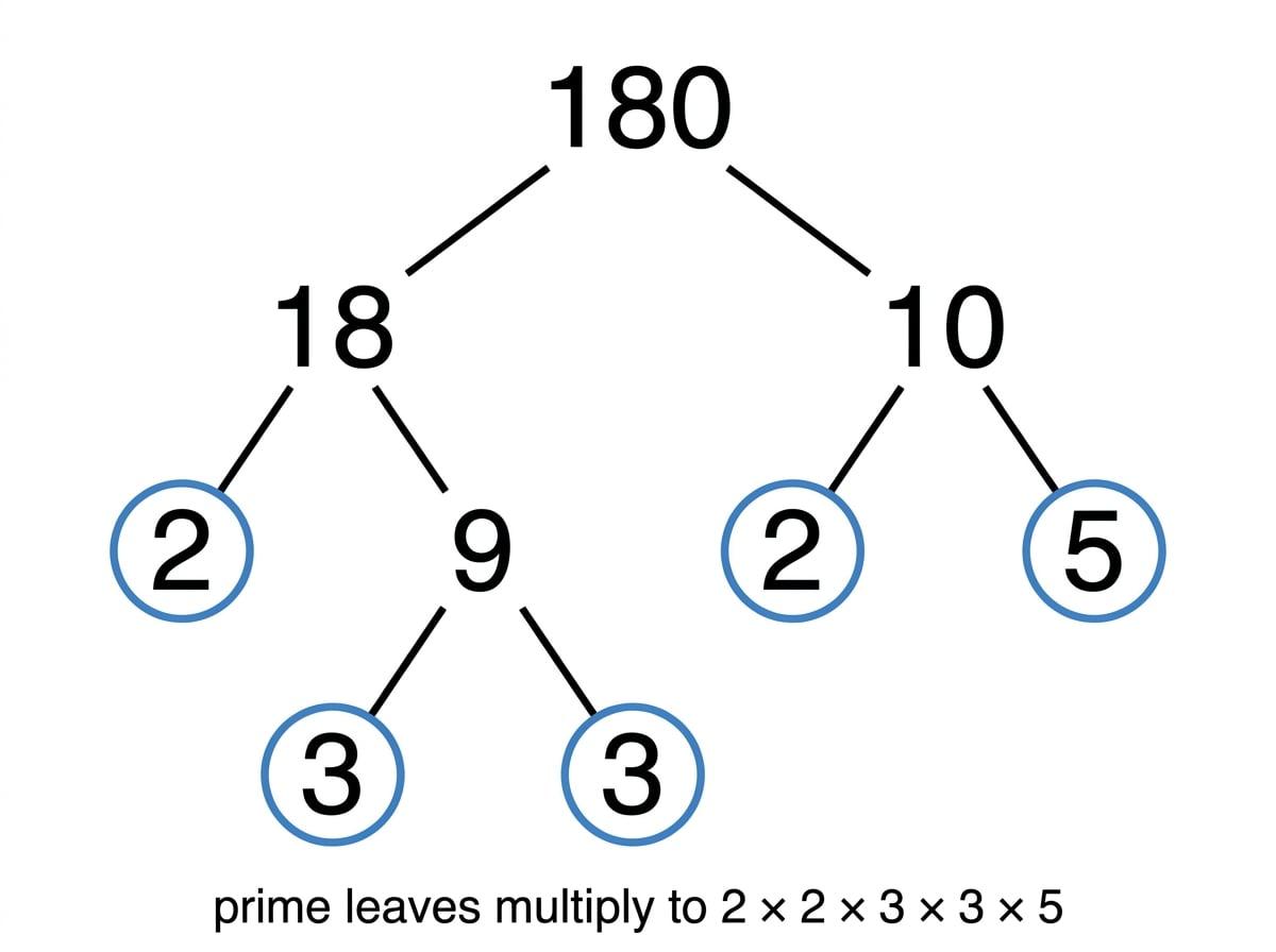 Prime factor tree for 180