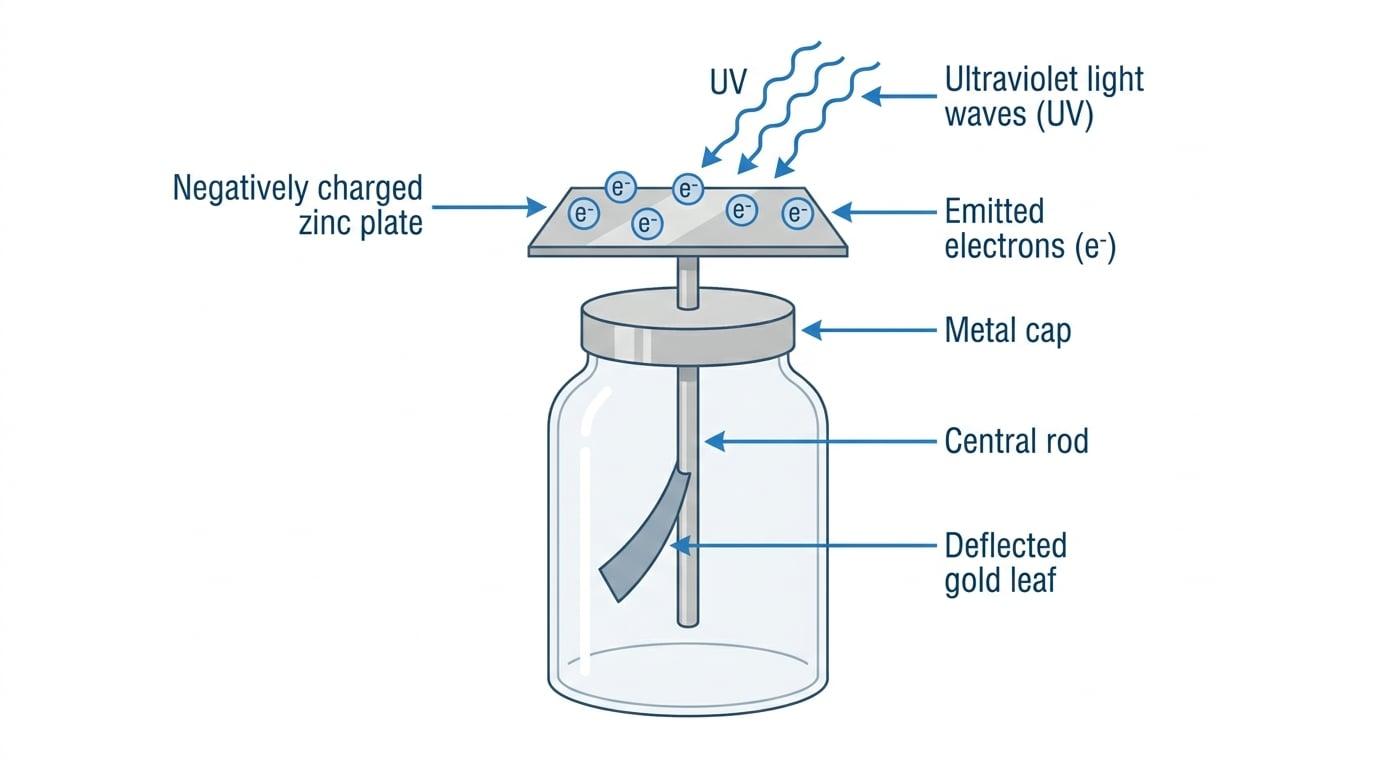Electroscope demonstrating the photoelectric effect