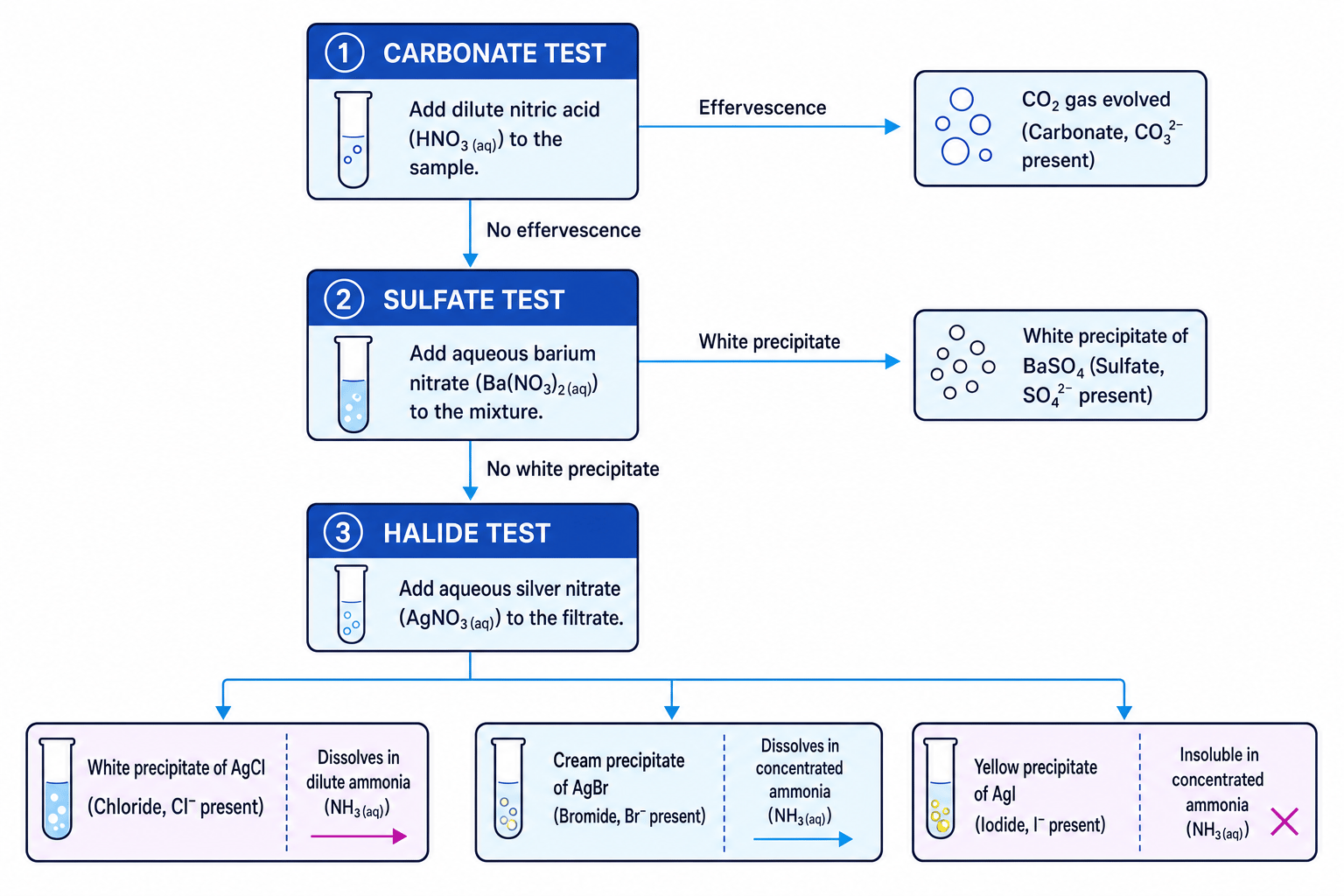 Anion testing sequence flowchart