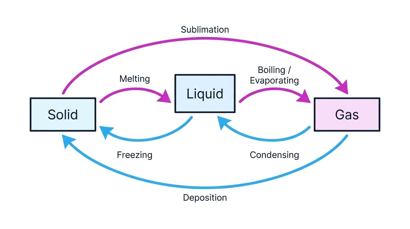 Names of interconversions between solid, liquid, and gas states
