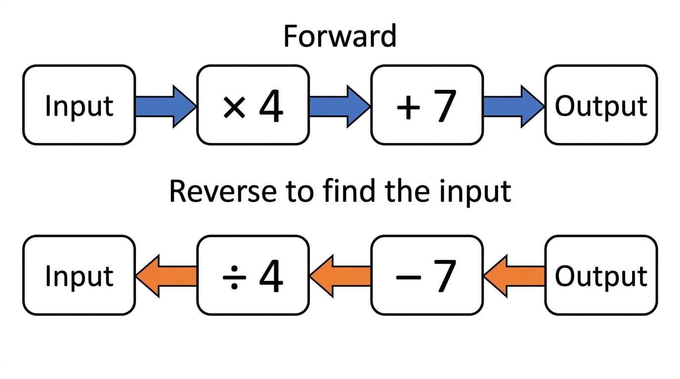 Function machine showing forward operations and reverse operations
