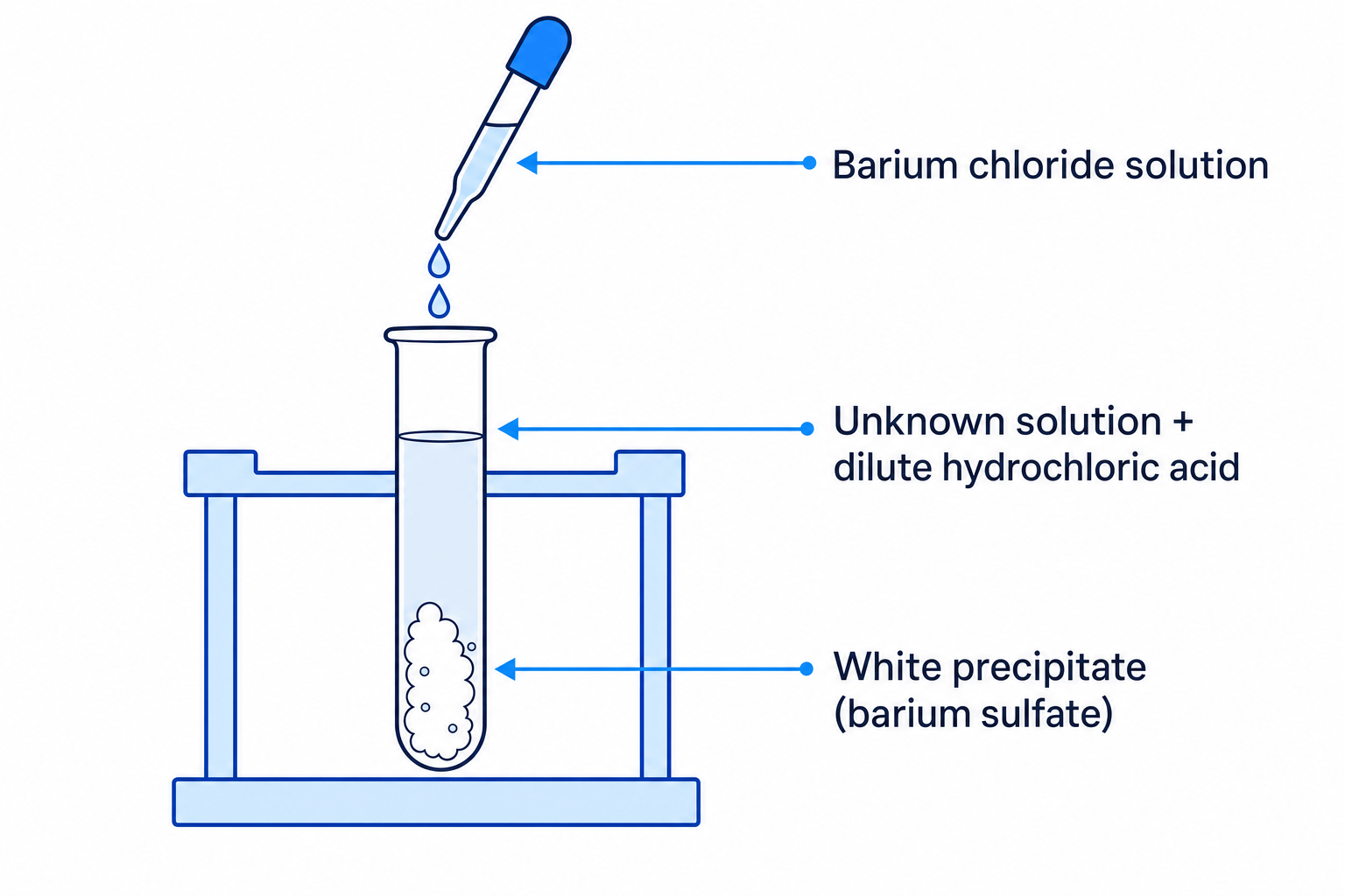 Diagram of the sulfate test