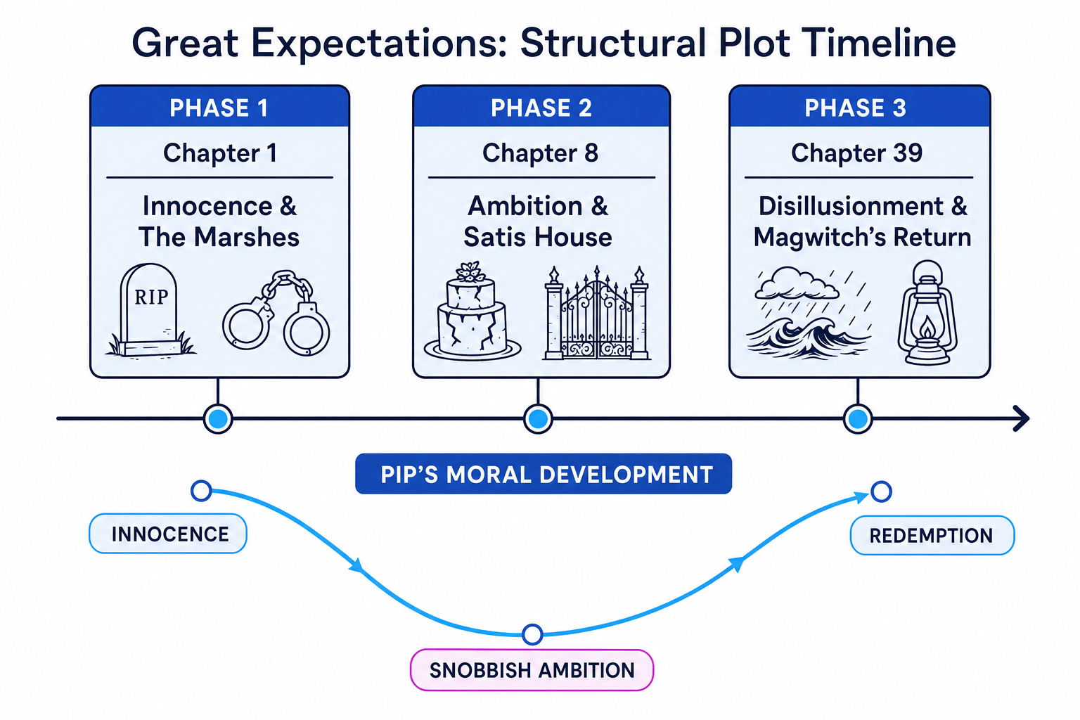 Great Expectations Structural Plot Timeline