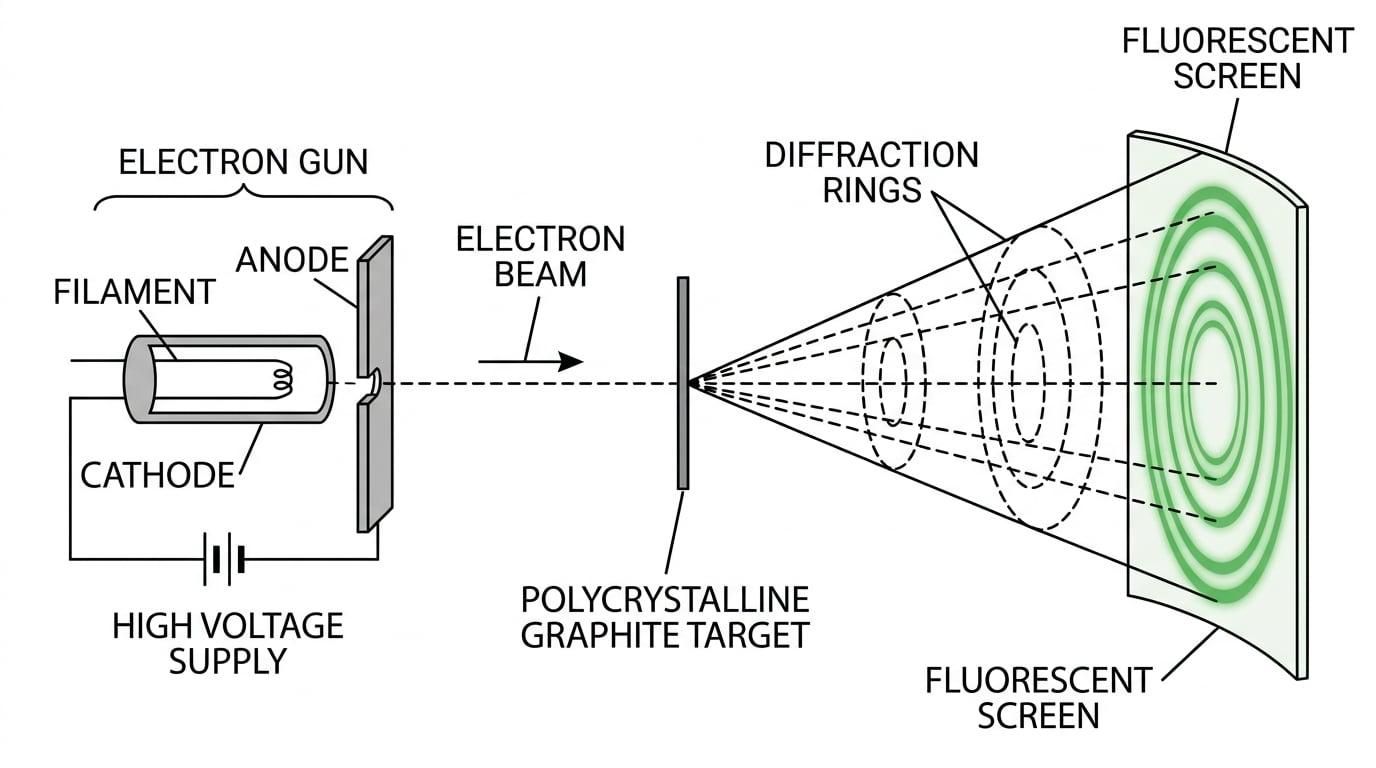 Diagram of an electron diffraction tube