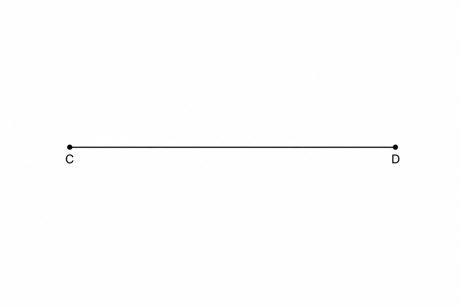 A horizontal line segment labeled CD.