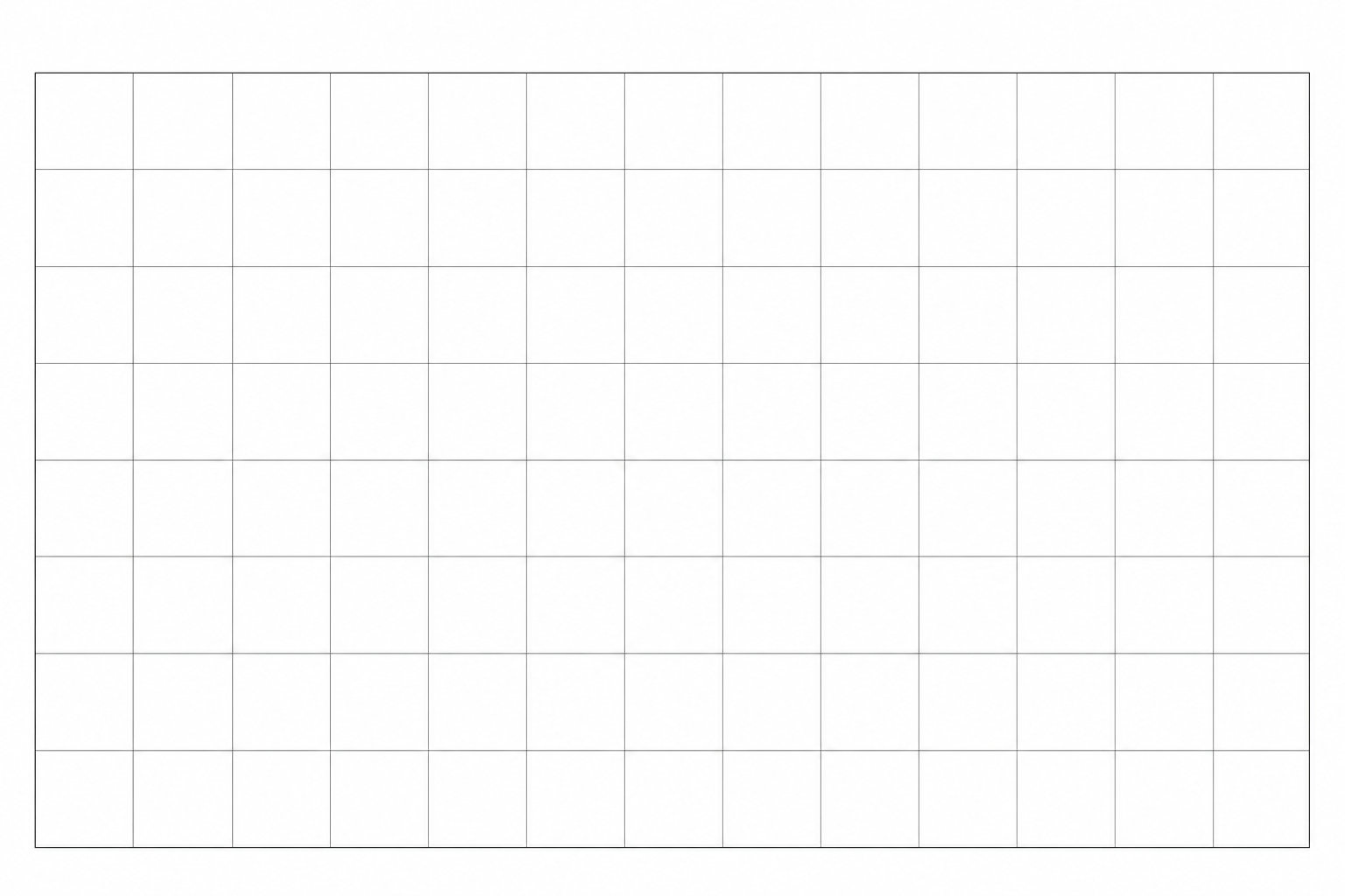 A 14 by 7 centimetre grid for drawing a parallelogram.