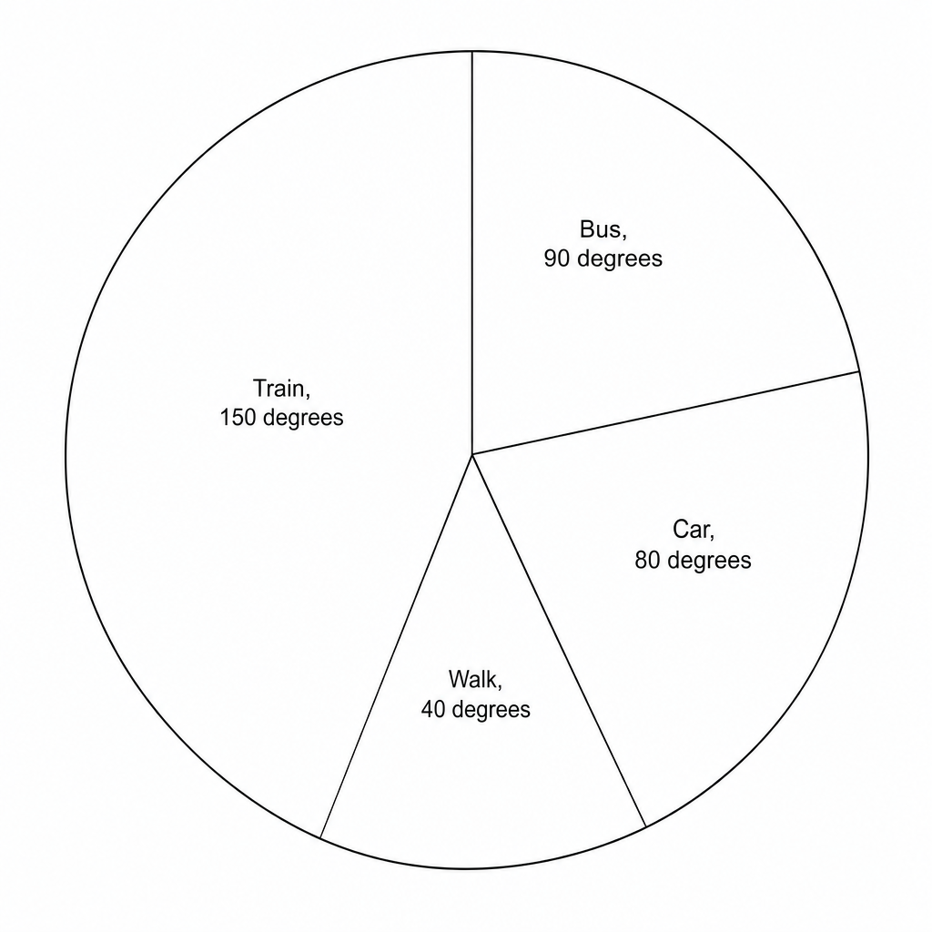 A large circle for drawing a pie chart.