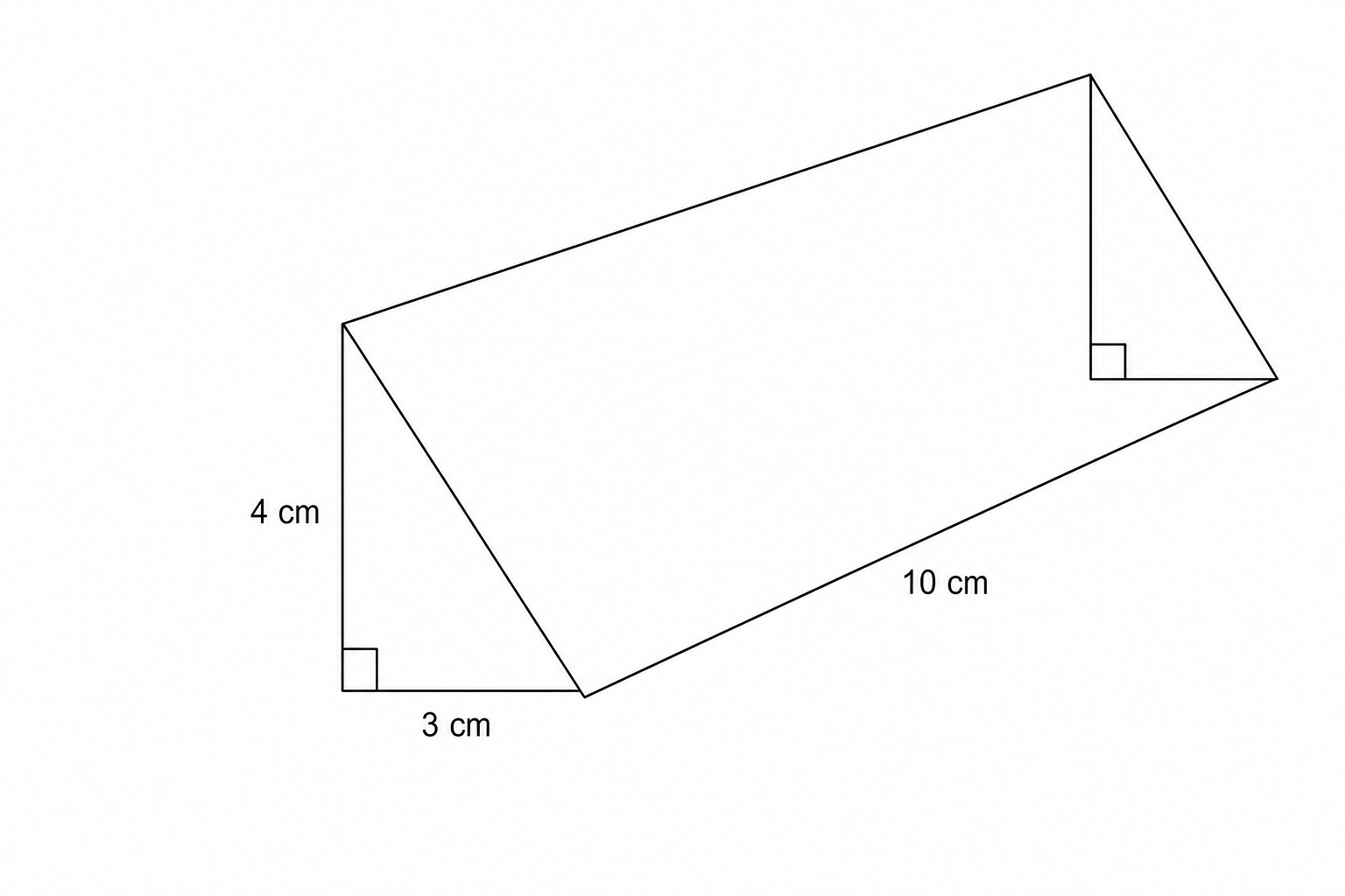 Diagram of a triangular prism with a right-angled triangular base.