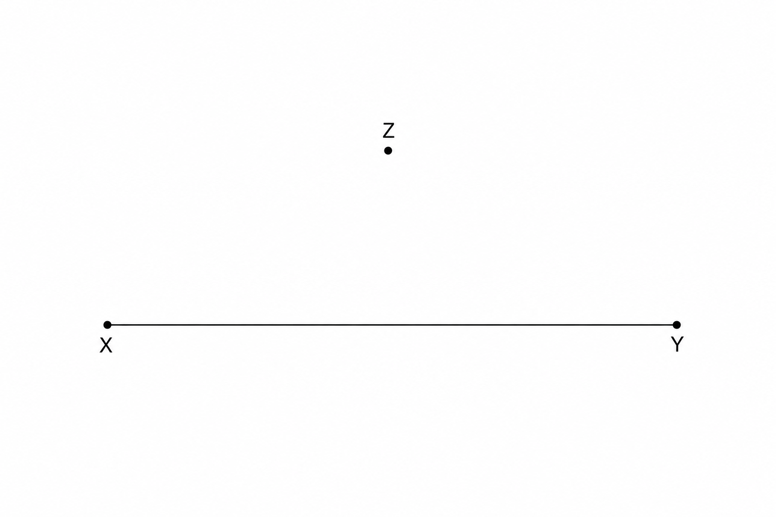 Diagram showing a straight line XY\, and a point Z\, positioned near the line.