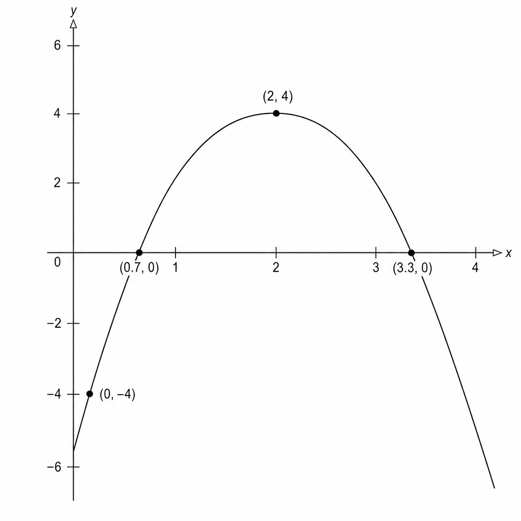 Graph of the parabola y = 8x - 2x^2 - 4