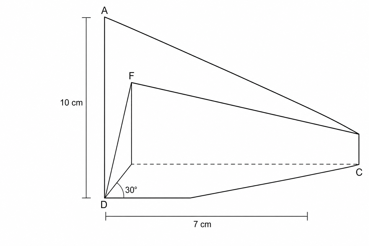 Diagram of a triangular prism.
