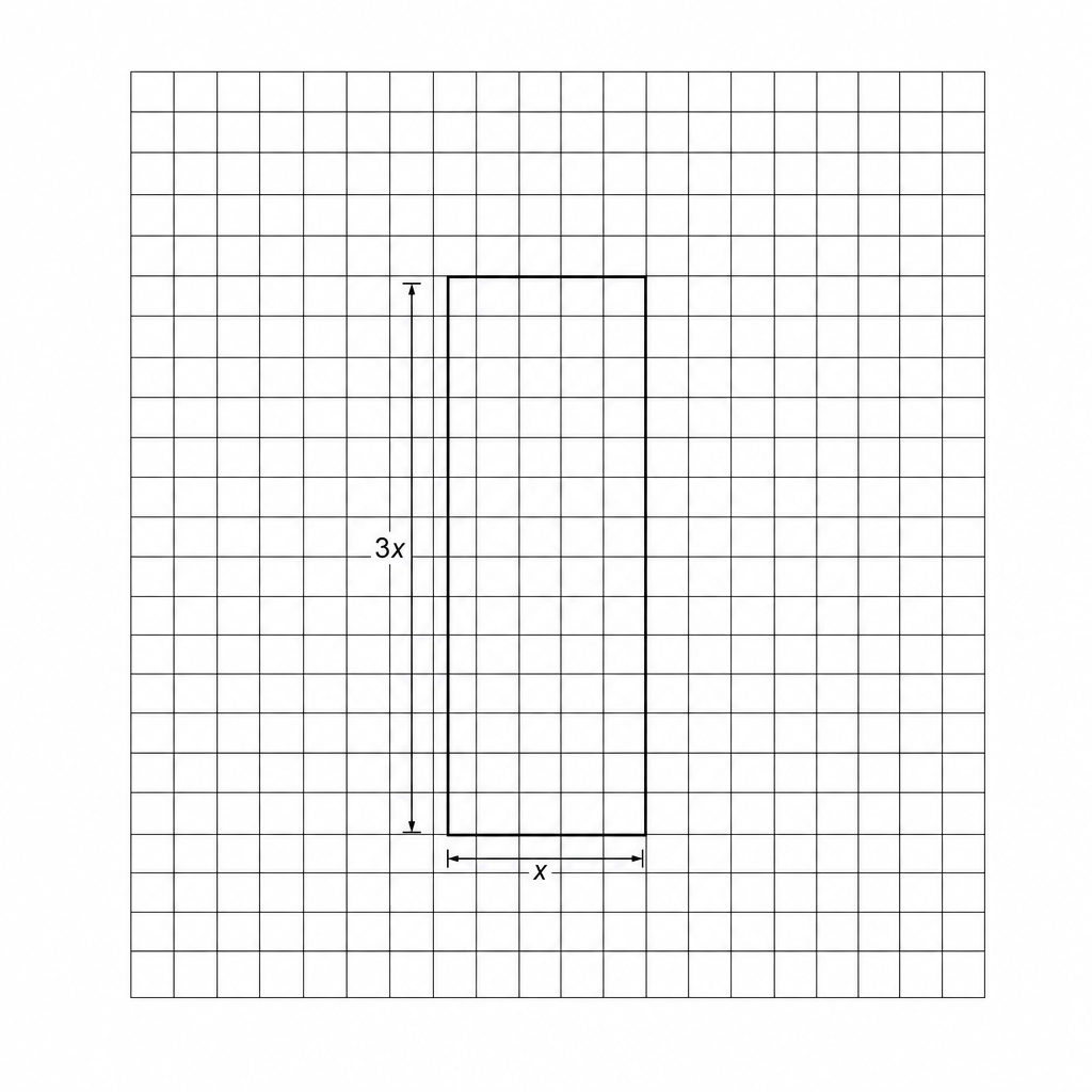 A centimetre grid for drawing a rectangle.