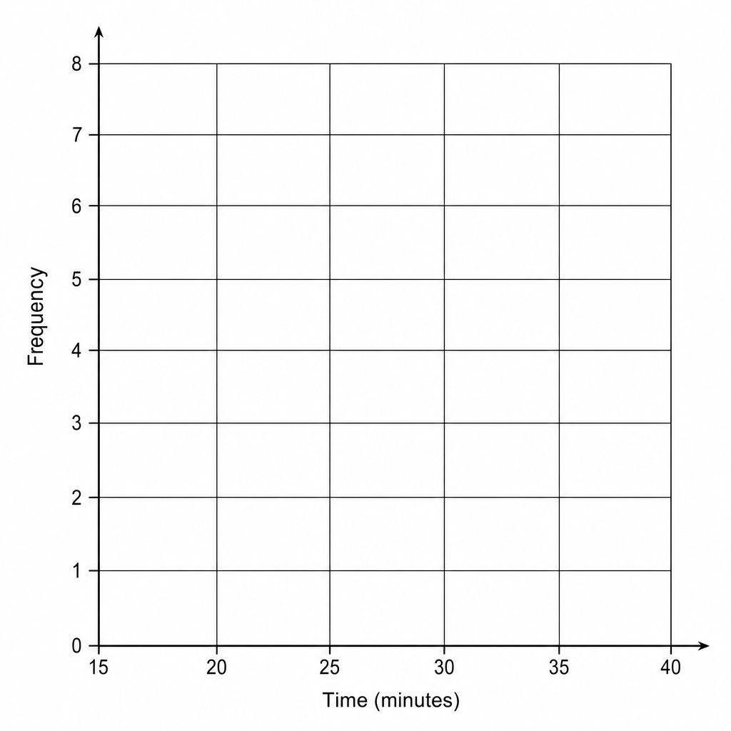 A blank coordinate grid for drawing a frequency polygon.